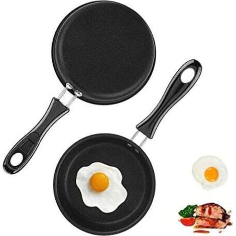 12 cm lange Mini-Bratpfanne, antihaftbeschichteter Crêpes-Maker mit ergonomischem Griff (1/4)