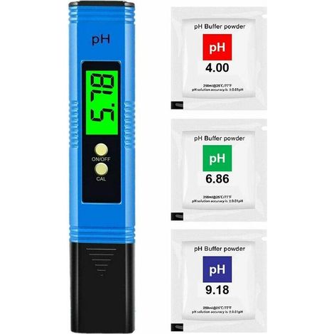 Medidor de pH Ulisem, medidor de pH digital, lápiz de pH profesional, alta precisión de 0,01 pH, rango de medición de 0 a 14 pH, medidor de pH ideal para agua potable doméstica, piscinas y zonas acuát (1/4)