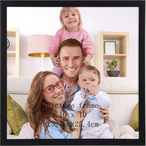 Bilderrahmen quadratisch Fotorahmen Wand 25x25cm Schwarz (1/5)