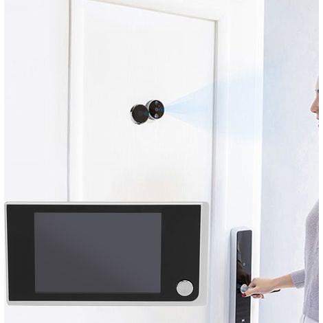 Viseur Numérique LCD 3,5" avec Caméra Vidéo pour Porte Sécurité Maison