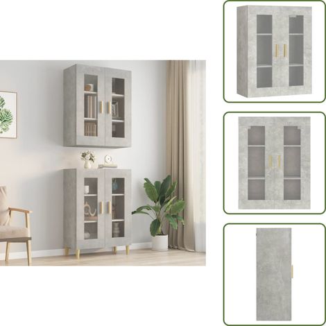 Hängeschrank Betongrau 69,5x34x90 cm - Hängeschrank - Wandregal - Stauraum - Betongrau - Holzwerkstoff (1/5)