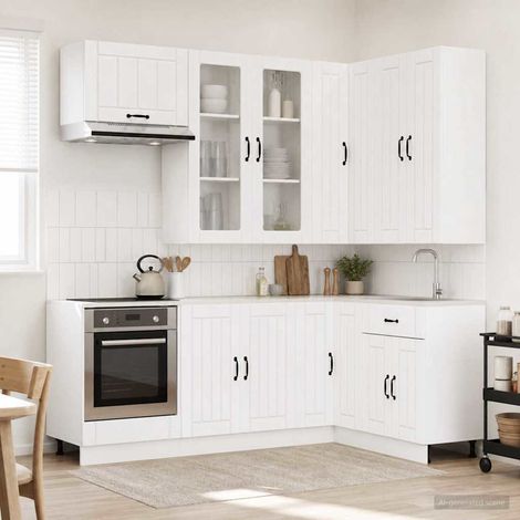 vidaXL Unità Cucina LUCCA 8 pz Bianco Legno ingegnerizzato (1/5)