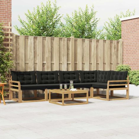 vidaXL Outdoor-Sofagarnitur 6 pcs Weiß und Schwarz 79 x 79 x 37 cm (1/5)