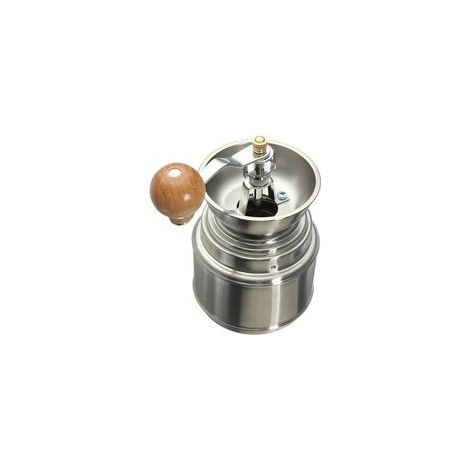 Moulin à café manuel en acier inoxydable, noyau céramique réglable de mouture fine à grossière – Compact, silencieux et portable– (1/5)