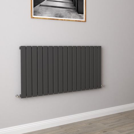 AICA Flat Panel Radiator Designer Central Heating Horizontal 600x1156mm Single Anthracite