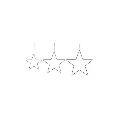Set di 3 Stelle Natalizie da Appendere con Luci LED Argento Kunnari (1/3)