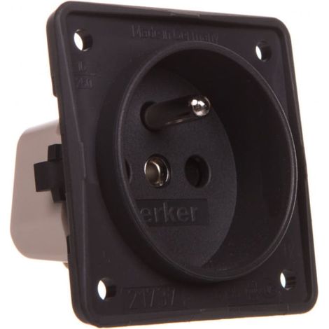 Prise simple Berker Integro avec protection de contact renforcée 16 A IP20 anthracite 961952505