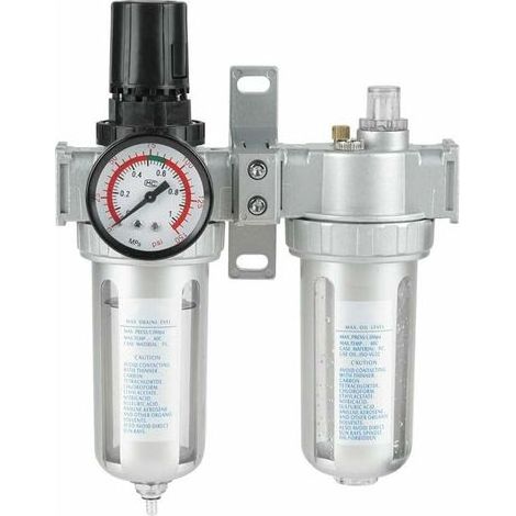 Filtre régulateur lubrificateur pour air comprimé,Régulateur de filtre de compresseur d'air, régulateur de filtre à air comprimé Combo Piège à humidité Lubrificateur d'eau d'huile SFC400 Filtre(G1/2) (1/5)