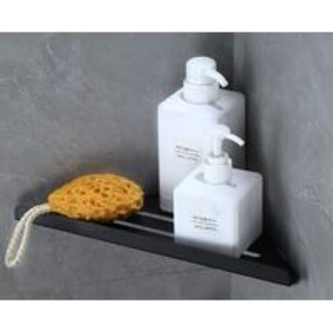 Odipie – Étagère murale de douche en acier inoxydable – Auto-adhésif sans perçage – Résistante à la corrosion – Trou de vidange pour produits secs