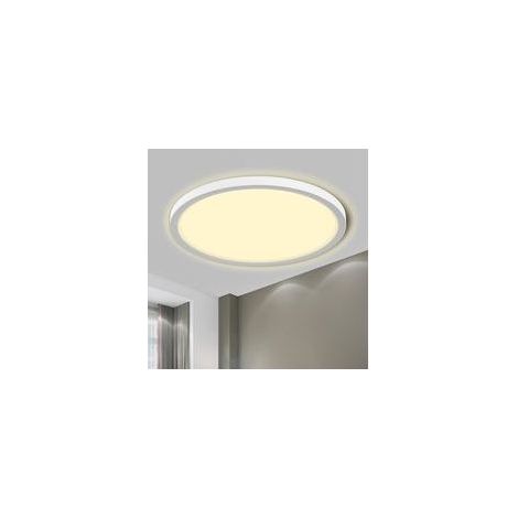 Plafonnier LED, Lampe de Salle de Bain Étanche IP44 Ronde Plate 18W 3000K 1980LM Lampe Simple Moderne Mince pour Salon Chambre Cuisine Balcon Couloir Sous-Sol Bureau, 220 24mm [Classe énergétique E] (1/5)