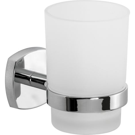 PORTA SPAZZOLINI SERIE 'STARTER' leghe metalliche - vetro opaco  - METAFORM