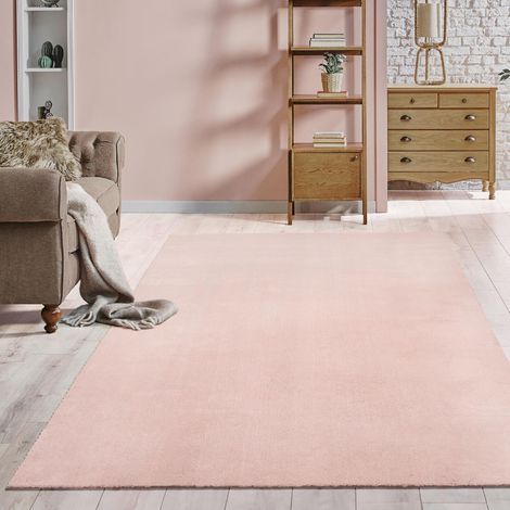 Tapis Moderne Moelleux à Poils Courts, antidérapant, Lavable Jusqu’à 30°C, Super Doux, Aspect Fourrure, pour Salon et Chambre, décoratif, Blush, 200 x 280 cm (1/5)