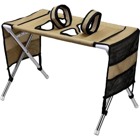 Adjustable Pet Grooming Hammock, Steel Frame (Khaki) (1/5)