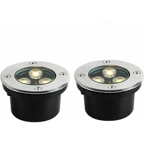Lot de 2 luminaires encastrés extérieurs (blanc chaud, 230 V) 3 W IP65 (1/5)