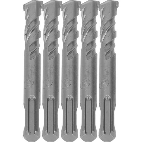 5-teiliges Set Hartmetall-Schlagbohrer, doppelschneidige Spiralspitze, Schlagbohrer für Ziegel und Stein, 12 mm Durchmesser, 110 mm Länge (1/5)