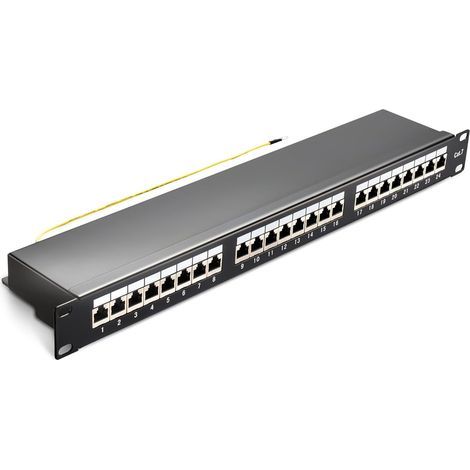 Panneau de brassage CAT 7 - 24 ports - Modulaire - Pour modules Keystone - 19" - RJ45 - Modulaire pour modules Keystone - Câble de pose réseau LAN blindé - Montage en rack (1/5)