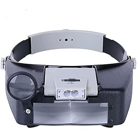 Loupe frontale LED pour bijoutiers (grossissements 1,5x, 3x, 6,4x et 8,3x) – Loupe éclairée et anti-éblouissement – Outil de précision pour la réparation de montres, la lecture et les travaux de préci (1/4)