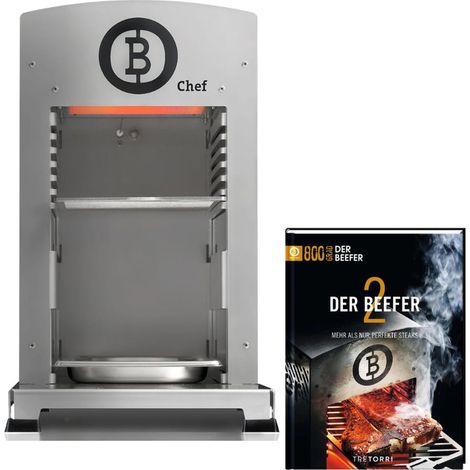 BEEFER  One  CHEF  DE/AT  50  mbar  propano  800°C  grill  de  calor  superior  con  libro  de  cocina  "Der  BEEFER  2"  en  set  -  1110025-Set2 (1/5)