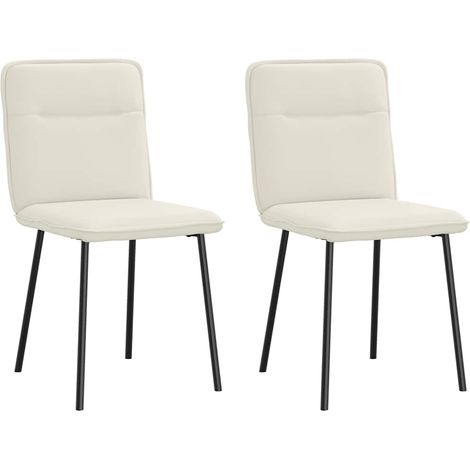 Esszimmerstühle 2 Stk. Creme Samt vidaXL (1/5)