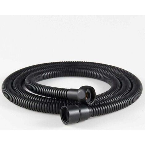 Tuyau de douche Flexible en acier inoxydable de 1.5m, raccords en laiton, tuyau de pomme de douche Anti-pliage, tuyau de douche Flexible-noir 1 pièce