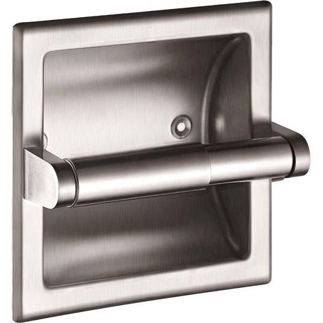 Porte-papier Toilette Encastrable en Acier Inoxydable Porte Rouleau de Papier pour WC Salle de Bain Cuisine - Argent (1/5)