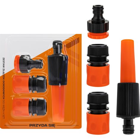 1/2"-Gartenschlauchverbinder-Set, 4-teilig, Vergionic Schnellverbinder (1/5)