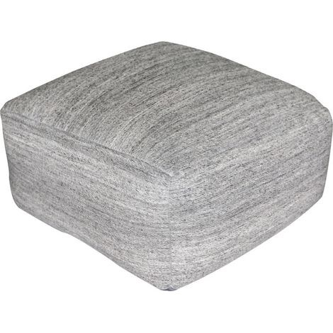 Pouf Phoenix in Lana e Cotone Intrecciato Grigio (1/3)