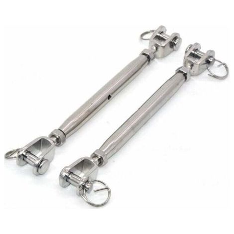 QORVA-Lot de 2 tendeurs M6 en acier inoxydable 304 avec fermeture magnétique, tendeur de câble en acier inoxydable, tendeur avec extrémités soudées et fermées, vis de blocage en acier inoxydable, tend (1/4)