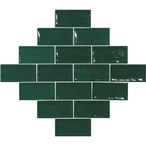 Carrelage Zellige Alicante vert brillant 7.5x15 cm – Fini brillant pour esthétique moderne – Parfait pour murs intérieurs et extérieurs – El Barco