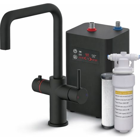 3 in 1 Instant Boiling Water Black Kitchen Tap Hot Cold + Filter + Digital Tank