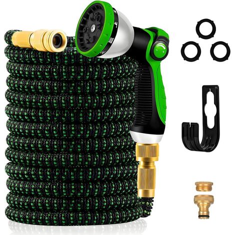 Flexibler Gartenschlauch 30m, 3-lagig, knickfrei, mit 10-Funktions-Sprühpistole (1/5)