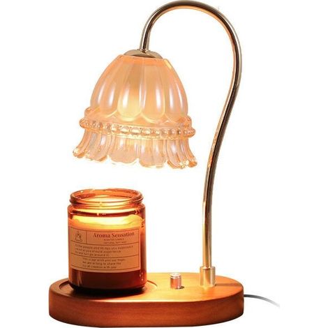 Lampe d'aromathérapie lampe de chevet à intensité variable en continu avec aromathérapie - noyer