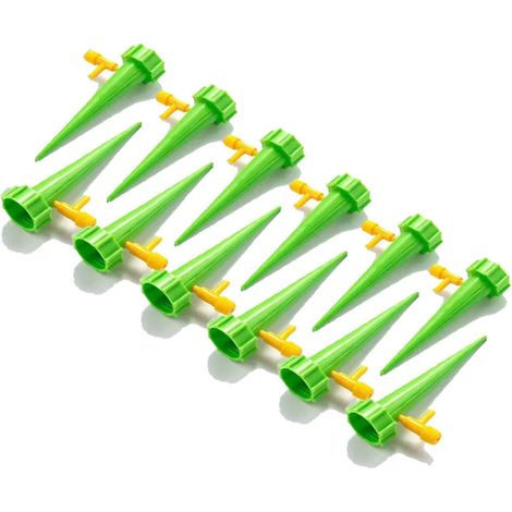 (12 pièces vertes) Kits d'arrosage automatique, arroseurs goutte à goutte, système d'arrosage automatique pour plantes d'intérieur, accessoires de jardin créatifs (1/4)