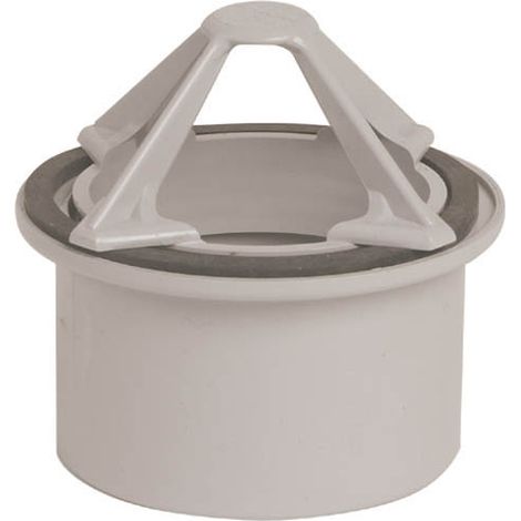 Nicoll – Naissance pour chéneaux Ø50 gris – PVC étanche avec crapaudine – Empêche feuilles et débris – Pour eaux pluviales
