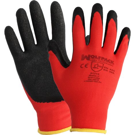 Schutzhandschuhe wolfpack Gripflex schwarz Größe 7 Latex Nylon (1/3)