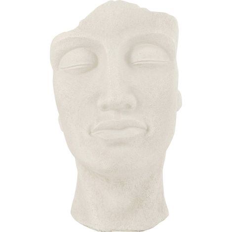 Cache pot visage en poterie blanche - blanc (1/4)