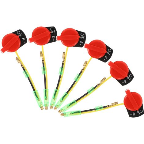 Interrupteur Marche/arrêt Accessoire Sécurisé et Solide Double Fil 6 Pièces, Compatible Pompes et Groupes Électrogènes pour Tondeuse à Gazon (1/5)