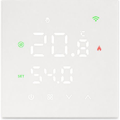 Thermostat pour chaudière O3 blanc, 3 A, sans Wi-Fi, avec écran tactile (1/5)