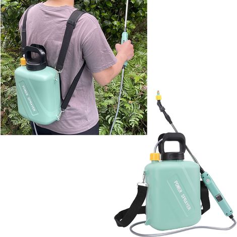 Pulverizador eléctrico recargable tipo mochila con puerto USB, tubo de pulverización extensible, 3 boquillas y capacidad de 6 litros para el jardín. (1/5)