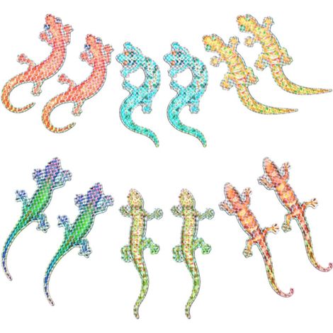 Lot de 12 Autocollants Magnétiques Anti-Collision Motif Gecko Coloré Adhérence Magnétique Autocollants Amovibles pour Fenêtres Moustiquaires Décoration Pratique pour Fenêtres (1/5)
