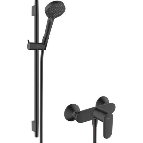 Hansgrohe Vernis Blend - Duschset mit Armatur, 2 Strahlarten, EcoSmart, mattschwarz 26958670 (1/2)