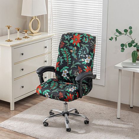 Housse de Chaise de Bureau Extensible Housse de Fauteuil Rotatif Amovible Universel Housses de Chaise Moderne Housse Siege Bureau Lavable Couverture de Chaise pour Bureau Gaming,(L) (1/5)