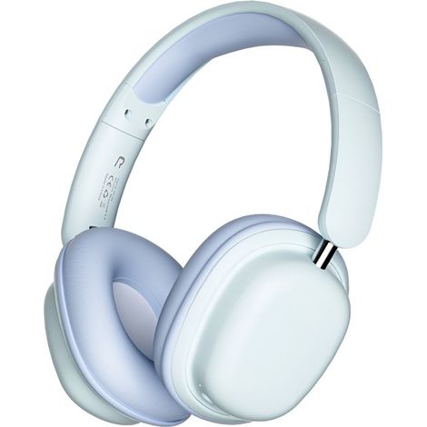 Écouteurs Bluetooth sans fil (bleus), microphone pliable détachable, son surround, réduction du bruit, qualité sonore HiFi (1/5)
