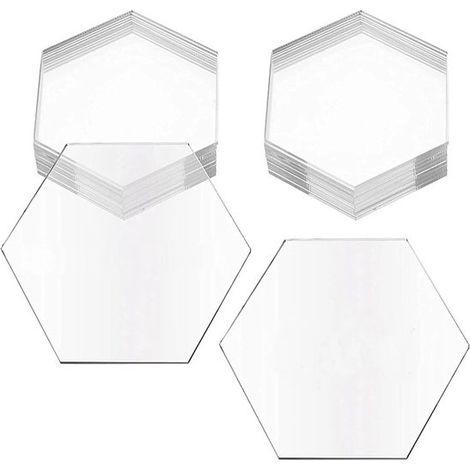 Set di 30 cartoncini numerici trasparenti in acrilico, segnaposto vuoti, cartoncini per i nomi, decorazioni fai da te per la tavola (esagonali) (1/4)