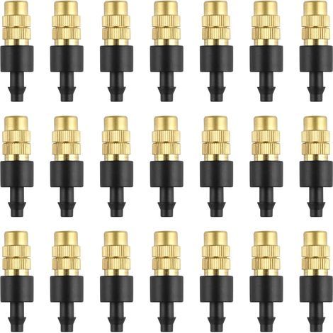 (30 Pieces) Brass Spray Nozzle, Adjustable Atomizing Nozzle Copper Drip Irrigation 4/7mm Atomization Micro Sprinkler