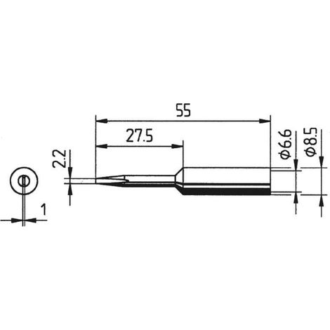 Ersa 0832KDLF Lötspitze Meißelform, verlängert Spitzen-Größe 2.2 mm  Inhalt 1 St.