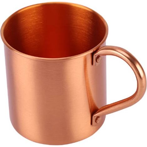 Mug en cuivre massif, mug moscovite à bords droits, verre à café, à biÚre et à cocktail en cuivre à bord roulé, idéal pour les bars et les boissons à la maison. (1/5)