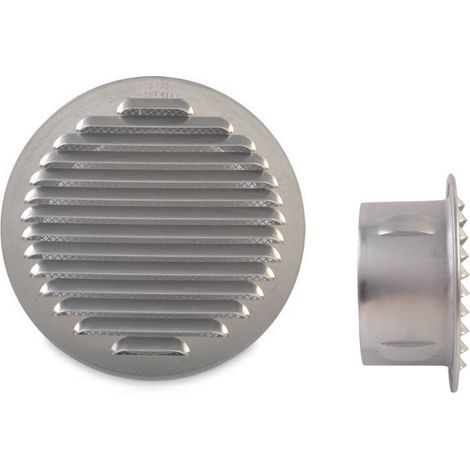 GRIGLIA DI AERAZIONE IN ALLUMINIO Ø mm. 100 imbocco Ø mm. 90