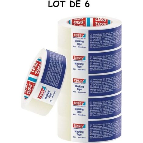Lot de 6 TESA KREPP Masquage standard - Largeur 38mm (1/2)