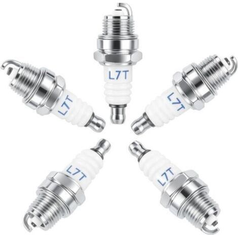 Lot de 5 Bougie d'allumage L7T pour NGK BPMR7A et Bo-sch WSR6F WSR5F et Plus de Bougies Allumag, Tronçonneuse Tondeuse à gazon Petit Moteur Accessoire Pièces (1/4)